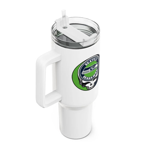 Grateful Dead - Seattle Seahawks Stealie "Fat Man" Tumbler, Double Insulated 40oz Travel Mug - StealieShop