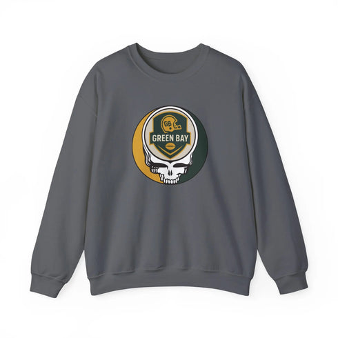 Grateful Dead - Green Bay Packers Grateful Dead Stealie Crewneck Sweatshirt - StealieShop