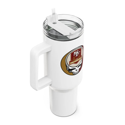Grateful Dead - San Francisco 49ers Stealie "Fat Man" Tumbler, Double Insulated 40oz Travel Mug - StealieShop