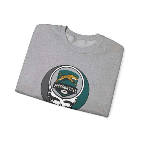 Grateful Dead - Jacksonville Jaguars Grateful Dead Stealie Crewneck Sweatshirt - NFL - StealieShop