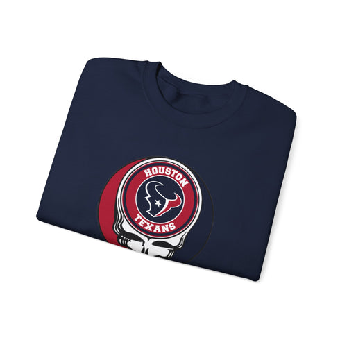 Houston Texans Logo Stealie Grateful Dead Crewneck Grateful Dead Sweatshirt