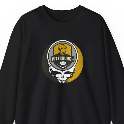 Grateful Dead - Pittsburgh Steelers Grateful Dead Stealie Crewneck Sweatshirt - NFL - StealieShop