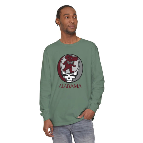 Grateful Dead - Alabama Stealie Garment-Dyed Long Sleeve T-Shirt - StealieShop