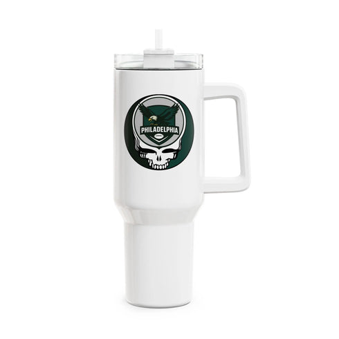 Grateful Dead - Philadelphia Eagles Stealie "Fat Man" Tumbler, Double Insulated 40oz Travel Mug - NFL - StealieShop