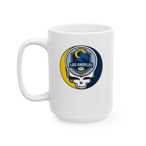 Grateful Dead - Los Angeles Rams Stealie Ceramic Coffee Mug - 15ounce - NFL - StealieShop