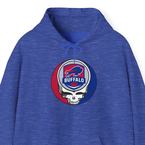 Grateful Dead - The Gridiron Collection: Buffalo Bills Stealie Grateful Dead Unisex Heavy Blend Hoodie - NFL - StealieShop