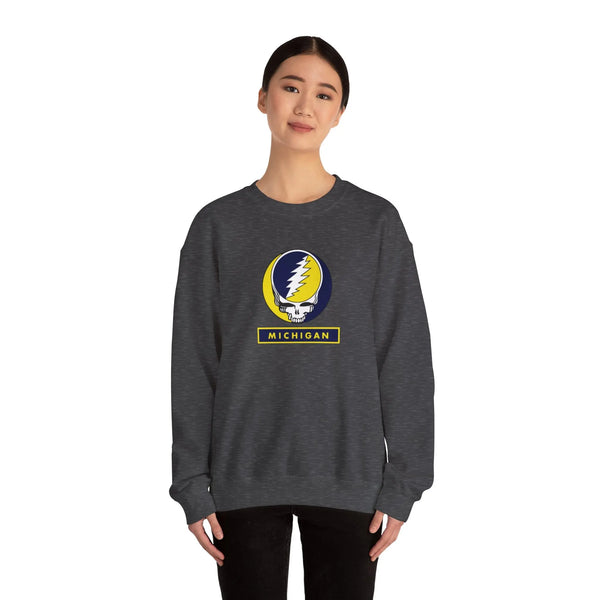 University of Michigan Grateful Dead Stealie Crewneck Sweatshirt - StealieShop