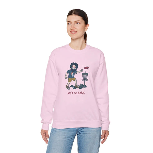 Grateful Dead - Disc Golfin' Jerry | Life is dead. Crewneck Sweatshirt - StealieShop