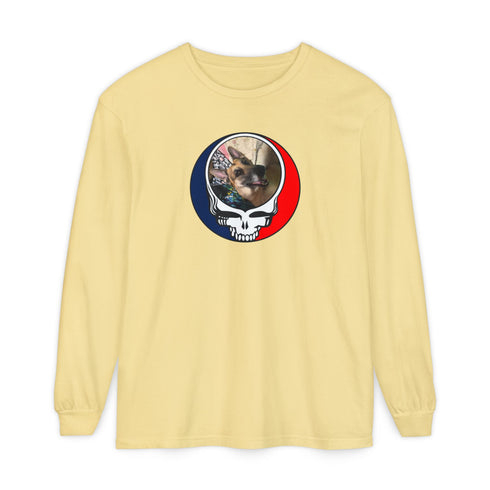 Custom Dog Garment-Dyed Long Sleeve T-Shirt (155)