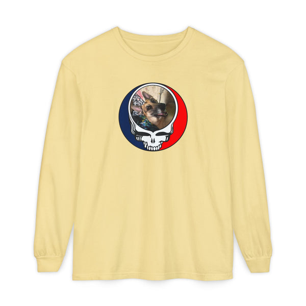 Custom Dog Garment-Dyed Long Sleeve T-Shirt (155)