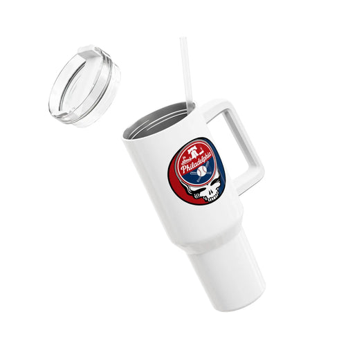 Grateful Dead - Philadelphia Baseball "Fat Man" Tumbler, Double Insulated 40oz Travel Mug - StealieShop