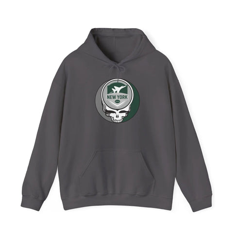 Grateful Dead - New York Jets Stealie Grateful Dead Hooded Sweatshirt - NFL - StealieShop