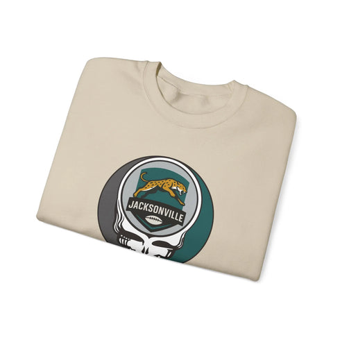 Grateful Dead - Jacksonville Jaguars Grateful Dead Stealie Crewneck Sweatshirt - NFL - StealieShop