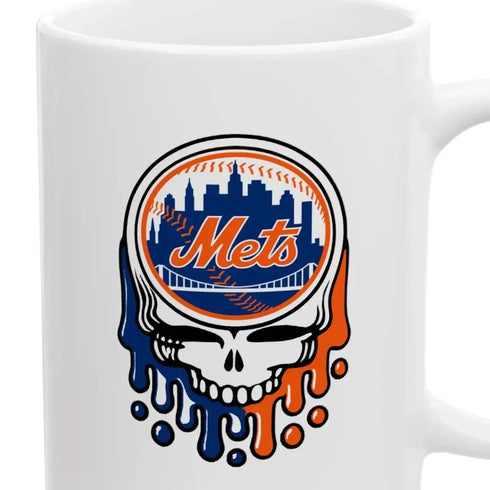 New York Mets Logo Dripping Stealie Grateful Dead Coffee Mug