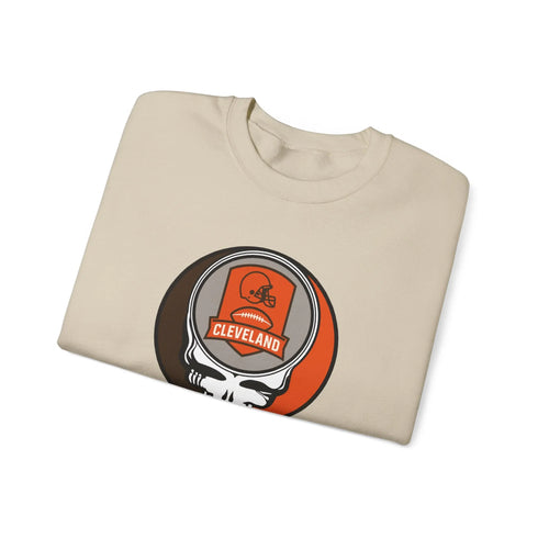Grateful Dead - Cleveland Browns Grateful Dead Stealie Crewneck Sweatshirt - NFL - StealieShop
