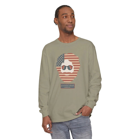 Grateful Dead - Stars & Stripes Jerry Vineyard Collection Garment-Dyed Long Sleeve - StealieShop