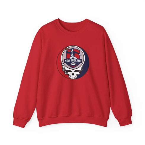 Grateful Dead - New England Patriots Grateful Dead Stealie Crewneck Sweatshirt - NFL - StealieShop