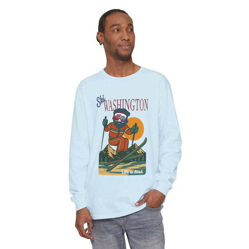 Grateful Dead - Ski Washington - Life is dead. Mountain Collection Garment-Dyed Long Sleeve T-Shirt - StealieShop