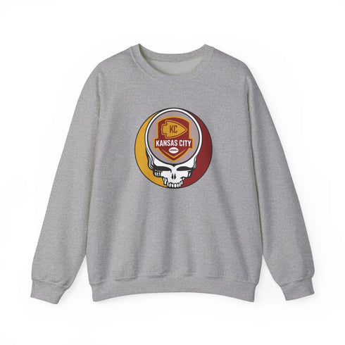 Grateful Dead - Kansas City Chiefs Grateful Dead Stealie Crewneck Sweatshirt - NFL - StealieShop