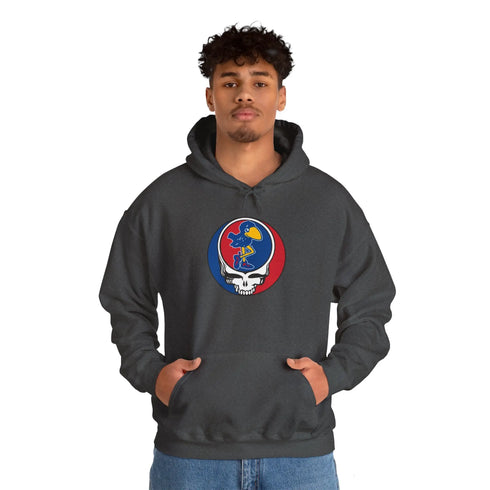 KU Jayhawks Grateful Dead Steal Your Face Unisex Hoodie StealieShop