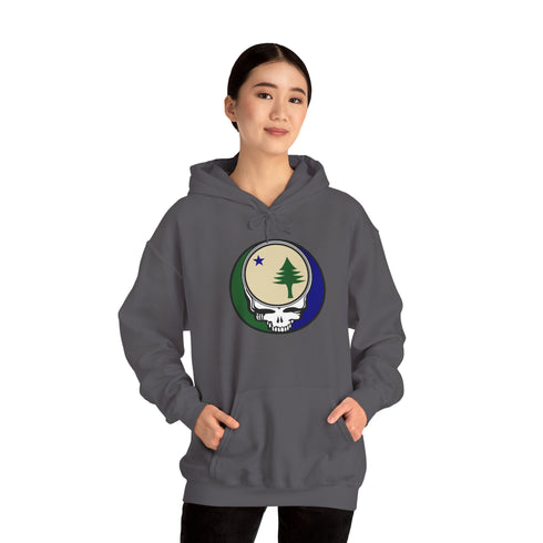 Maine Unofficial State Flag Stealie Unisex Heavy Blend Hoodie