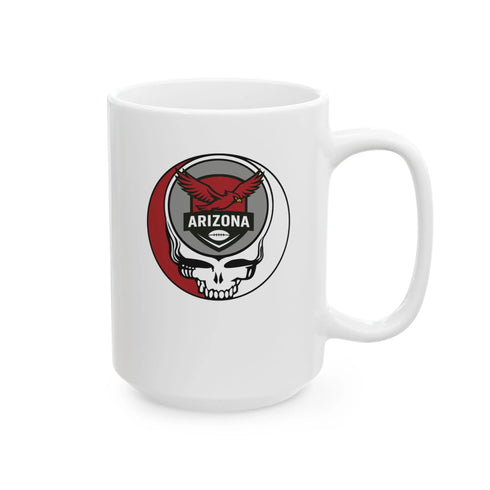 Grateful Dead - Arizona Cardinals Stealie Ceramic Coffee Mug - 15ounce - NFL - StealieShop