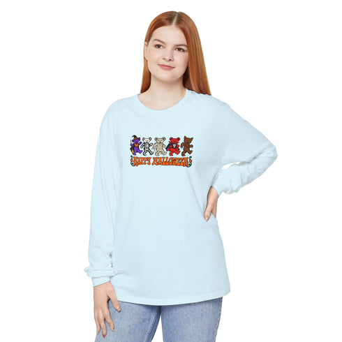 Trick-Or-Treating Bears Place Garment-Dyed Long Sleeve T-Shirt