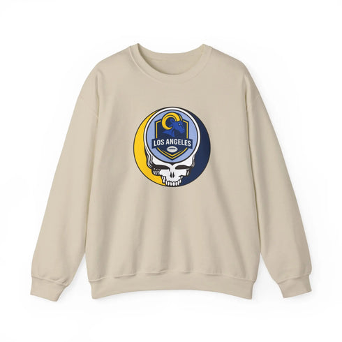 Grateful Dead - Los Angeles Rams Grateful Dead Stealie Crewneck Sweatshirt - StealieShop