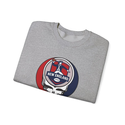 Grateful Dead - New England Patriots Grateful Dead Stealie Crewneck Sweatshirt - NFL - StealieShop