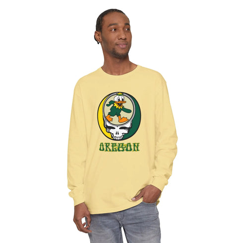Grateful Dead - Oregon Dancing Duck Vineyard Collection Unisex Garment-Dyed Long Sleeve - StealieShop