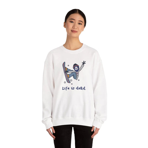 Grateful Dead - Snowboardin' Jerry | Life is dead. Crewneck Sweatshirt - StealieShop