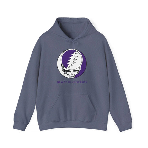New York University Grateful Dead Hoodie - Hooded Sweatshirt - NYU - StealieShop