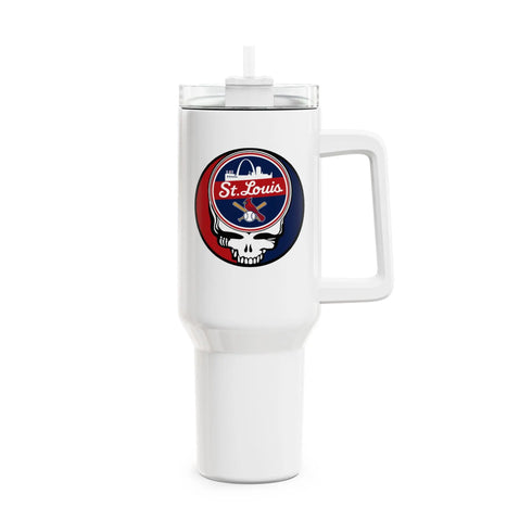 Grateful Dead - St. Louis Cardinals "Fat Man" Tumbler, Double Insulated 40oz Travel Mug - StealieShop