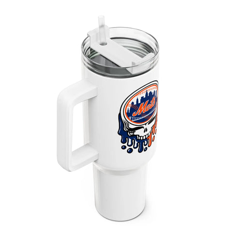Grateful Dead - New York Mets Dripping Stealie "Fat Man" Tumbler, Double Insulated 40oz Travel Mug - StealieShop