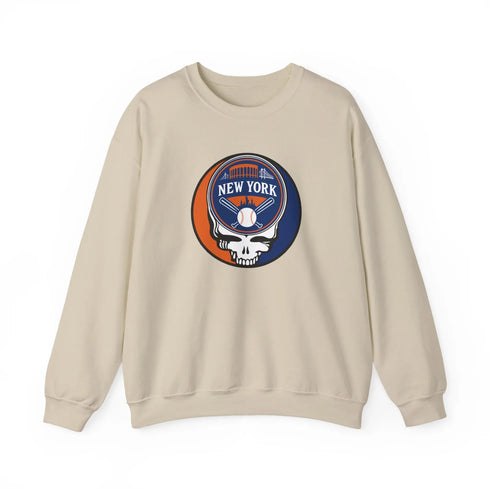 Grateful Dead - New York Mets Grateful Dead Stealie Crewneck Sweatshirt - MLB - StealieShop