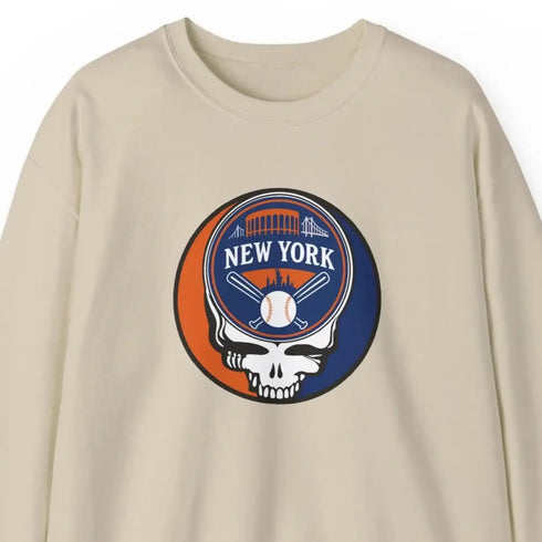 Grateful Dead - New York Mets Grateful Dead Stealie Crewneck Sweatshirt - MLB - StealieShop