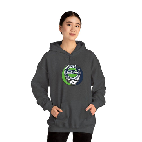 Seattle Seahawks Grateful Dead Hooded Sweatshirt - NFL Fan Apparel - StealieShop