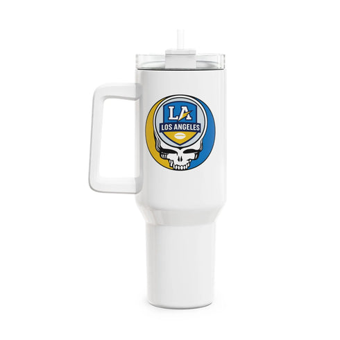 Grateful Dead - Los Angeles Chargers Stealie "Fat Man" Tumbler, Double Insulated 40oz Travel Mug - NFL - StealieShop