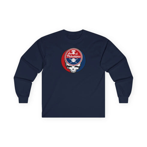 Grateful Dead - Philadelphia Baseball Stealie Grateful Dead Long Sleeve Tee - MLB - StealieShop