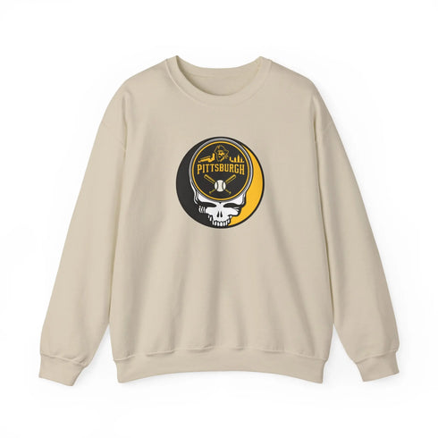 Grateful Dead - Pittsburgh Pirates Grateful Dead Stealie Crewneck Sweatshirt - MLB - StealieShop