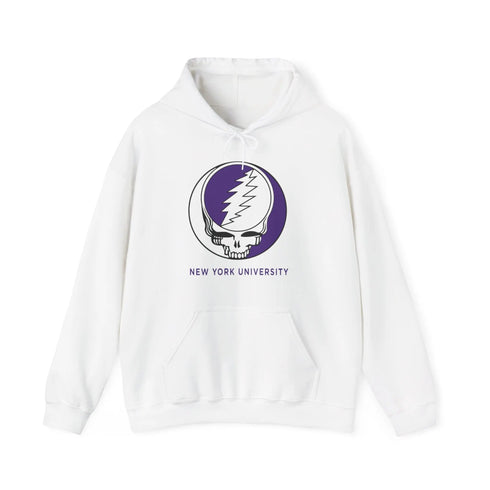 New York University Grateful Dead Hoodie - Hooded Sweatshirt - NYU - StealieShop