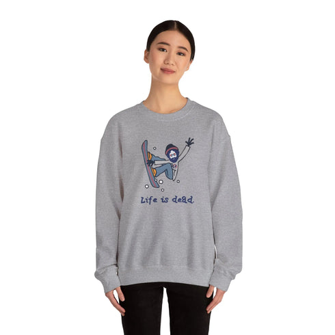 Grateful Dead - Snowboardin' Jerry | Life is dead. Crewneck Sweatshirt - StealieShop