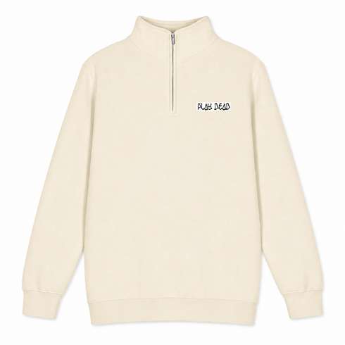 Play Dead - Premium Grateful Dead Quarter-Zip Pullover - Sand - 1