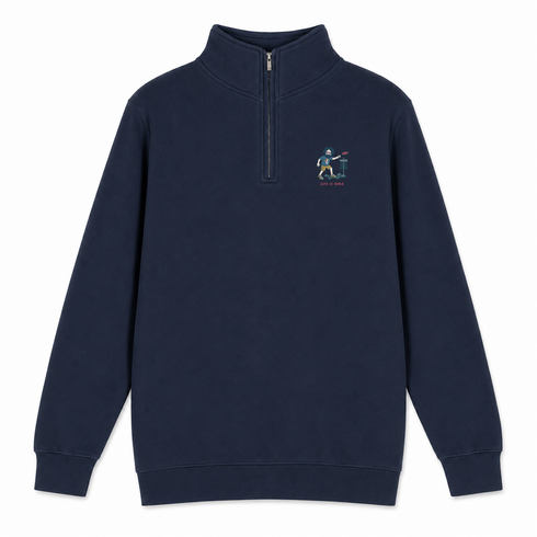 Disc Golf Jerry - Life is dead.® - Premium Grateful Dead Quarter-Zip Pullover - Navy - 3