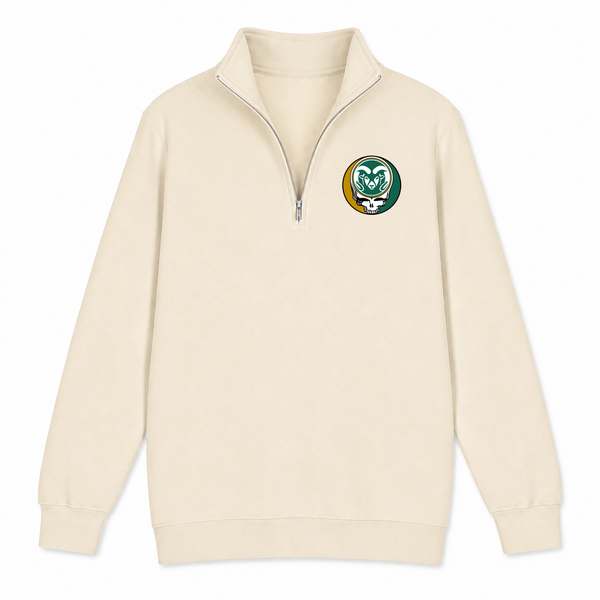 Colorado State University - Premium Grateful Dead Quarter-Zip Pullover - Sand - 1