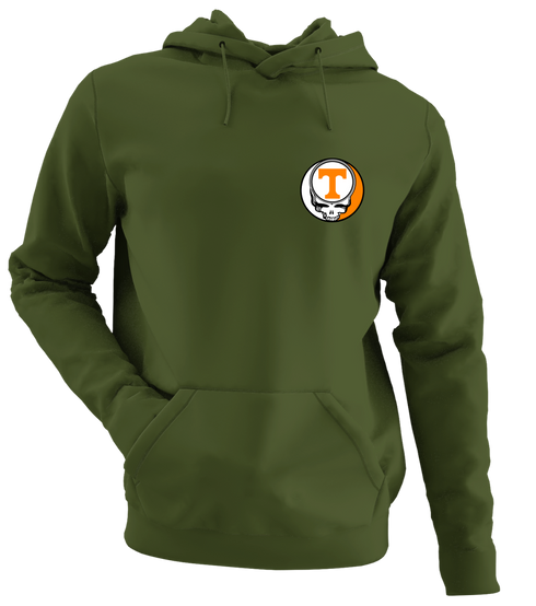 University of Tennessee - Premium Grateful Dead Left Chest Hoodie - Military Green - 7