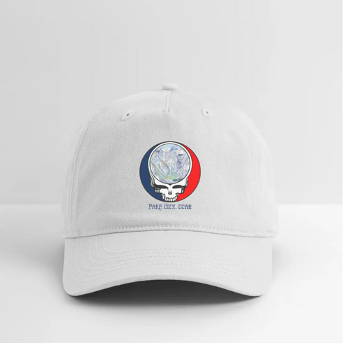 Park City Trail Map Stealie Grateful Dead Dad Hat - white