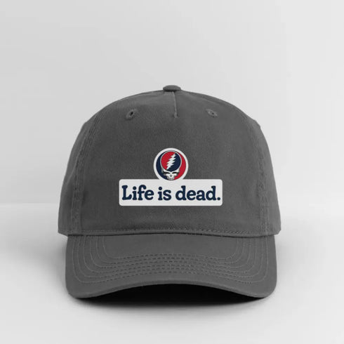 Life is dead. Signature Stealie Blue Grateful Dead Stealie Dad Hat - charcoal
