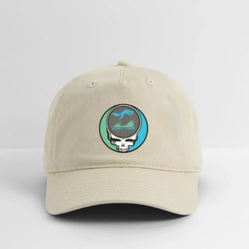 Grey Fox Grateful Dead Stealie Dad Hat - khaki