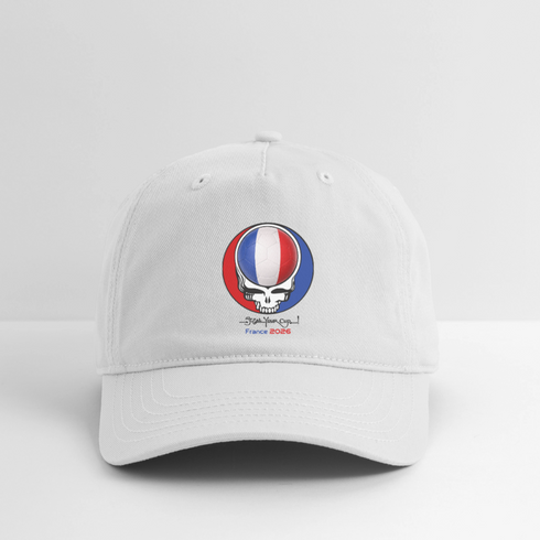 2026 France World Cup Grateful Dead Stealie Dad Hat - white